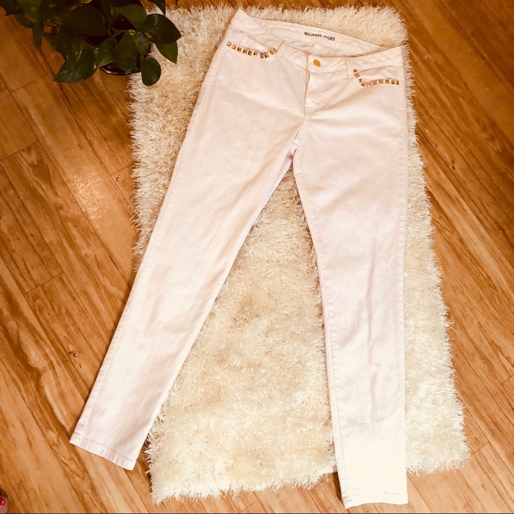 Michael Kors Light Pink Denim with Studded Pockets